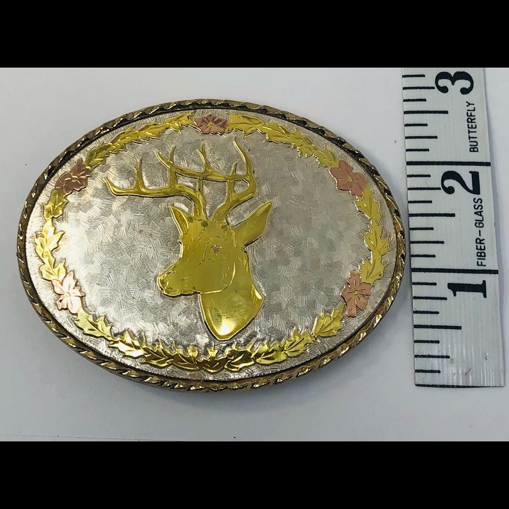 Black hills gold style belt buckle stag deer. - Picture 7 of 11